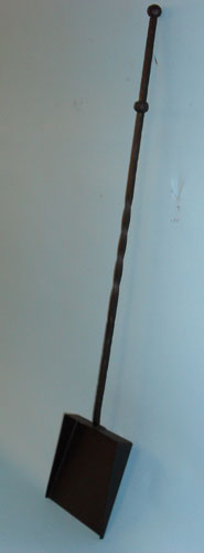 Fire shovel with hand forged balls and twist