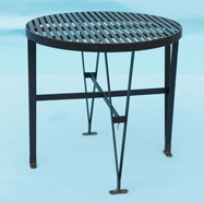 Round slatted table with (double legs) - seats 4